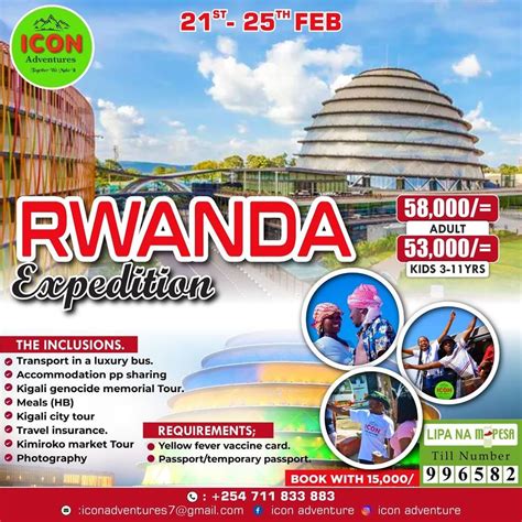 RWANDA KIGALI EXPEDITION@ksh.58,000pp, Rwanda Kigali, Nairobi, 21 ...