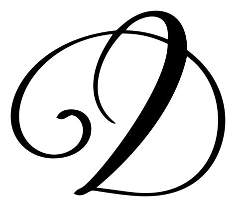 calligraphy hand drawn letter D. Script font logo icon. Handwritten brush style 44997333 Vector ...