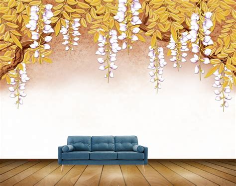 Avikalp MWZ1275 White Flowers Leaves 3D HD Wallpaper – Avikalp ...