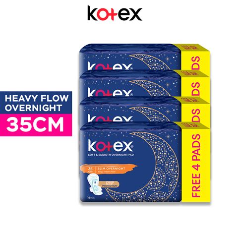 (Bundle of 4) Kotex Soft And Smooth Slim Overnight Sanitary Pads ...