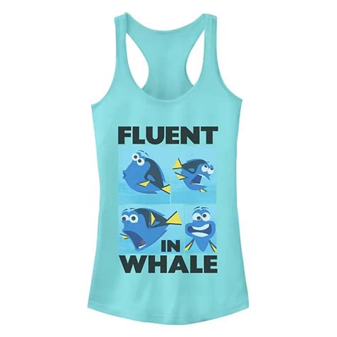 Disney / Pixar's Finding Dory Juniors' Fluent In Whale Racerback Tank Top