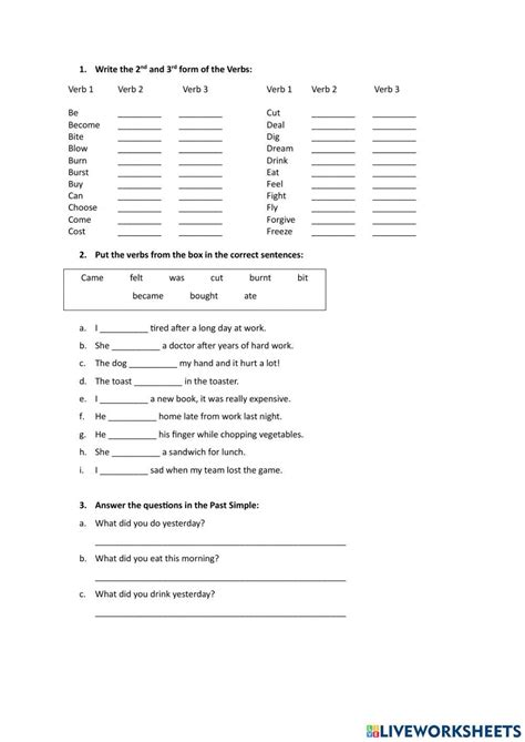 Image result for Verb Form Exercise