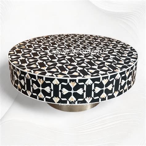 MOP Inlay Lotus Coffee Table Black – Luxury Handicrafts