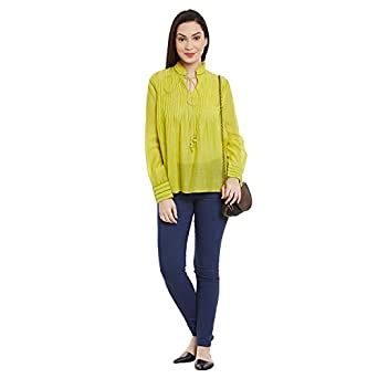 Label RITU KUMAR Lime Flared Short Top : Amazon.in: Clothing & Accessories