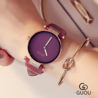 Harga GUOU Jianyue sabuk fashion jam Shishang jam tangan wanita Online ...