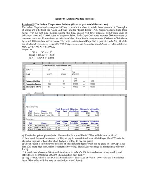 Image result for Sensitivity Analysis Problem