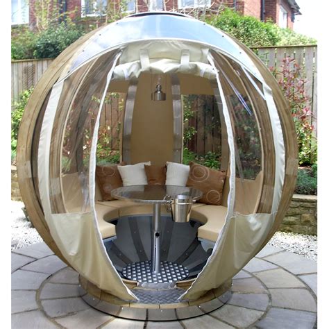 Ornate Garden Rotating Sphere 8-Seater Garden Pod & Winter Cover