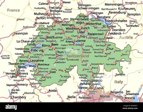 Switzerland Map With Cities