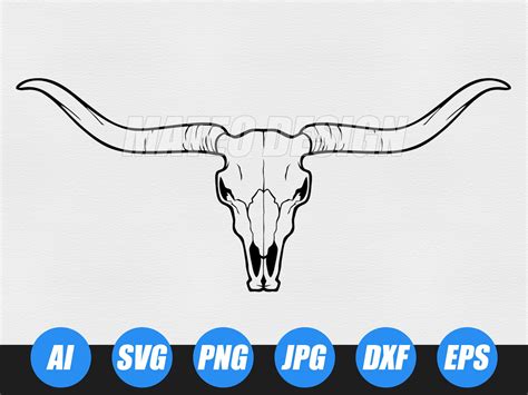Cow Skull Svg, Longhorn Ai, Longhorn Skull Svg, Texas Long Horn Skull ...