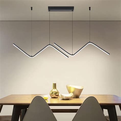 Ebern Designs LED Modern Linear Pendant Lights Dimmable LED Hanging ...