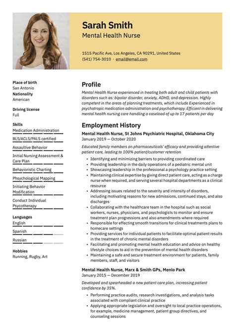 31 Mental health & Psychiatric Nurse Resume Examples | PDFs
