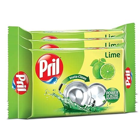 Pril Dishwash Bar 200gm X 3 | Dish Cleaner with Goodness of Lime ...