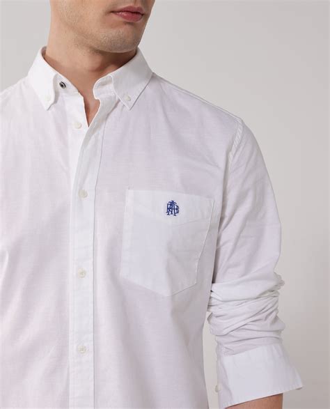 Rare Rabbit Men's Oxob White Cotton Plain Regular Fit Full Sleeve Coll