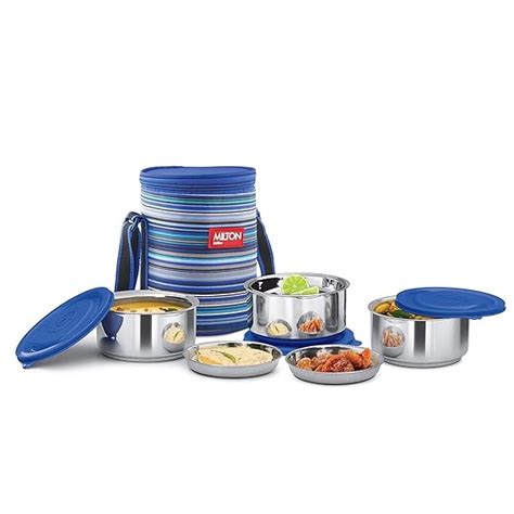 Buy MILTON Ribbon 3 Stainless Steel Lunch Box, Set of 3, (350 ml Each ...