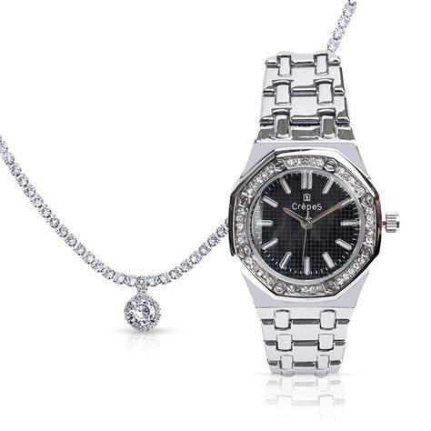 OCTA SILVER-BLACK & STONE CIRCLE NECKLACE SILVER COMBO | WOMEN – CrepeS ...