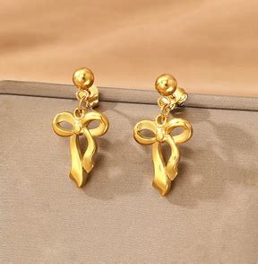 Buy Gold-Plated Stainless Steel Anti Tarnish Infinity Bow Drop Earrings ...