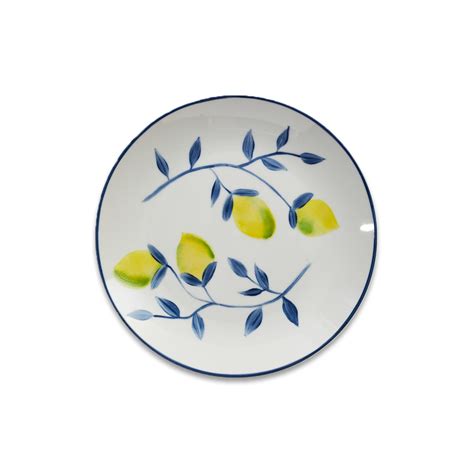 Ischia Lemon Blue Dinner Plate – plateandpeonie