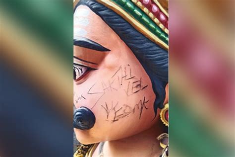 Muniswarar statue near Katpadi found defaced with DMK graffiti