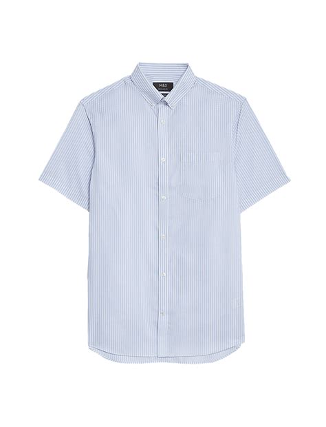 Buy Regular Fit Non Iron Pure Cotton Striped Shirt at Marks & Spencer