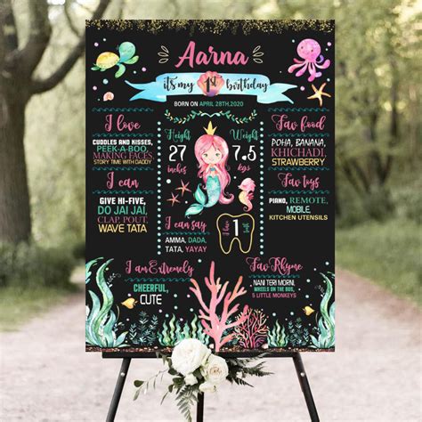 Buy Mermaid Party Decoration Chalkboard | Party Supplies | Thememyparty ...