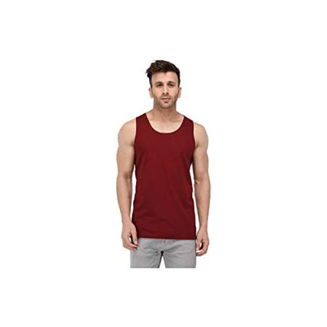 Buy CHEEKU Solid Men Scoop Neck Sleeve Less Mroon zym Vest Tank top Men ...