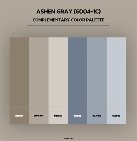 Valspar Ashen Gray (6004-1C) Paint coordinating colors and palettes ...