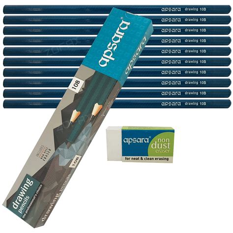 Buy APSARAArtist Drawing Pencils Sketching (10 x 10B Grade Pencils ...