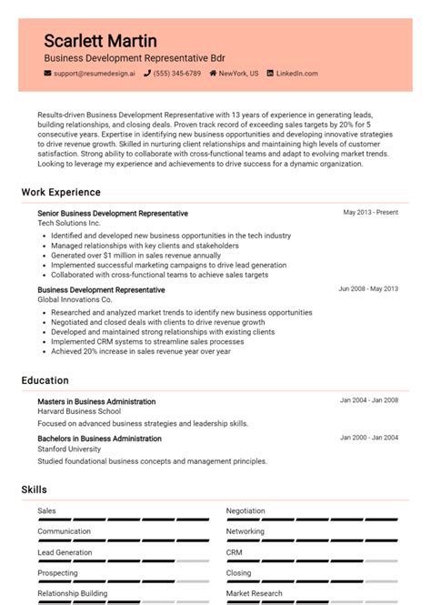 Business Development Resume Examples 的图像结果
