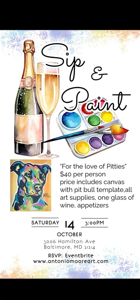 "For the Love of Pitties" Sip and Paint Party, 3006 Hamilton Ave ...