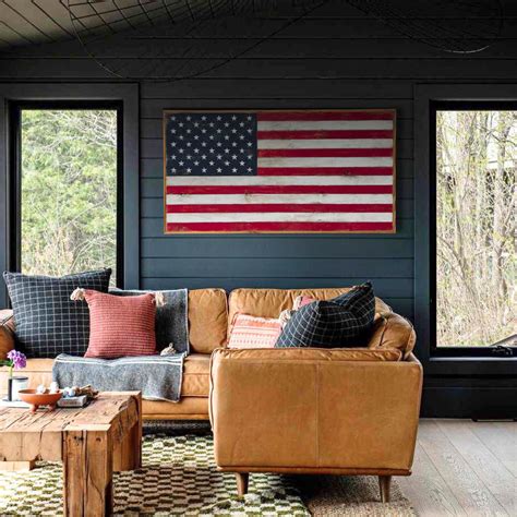 American Flag Framed Wall Art Patriotic Independence Day Fourth of July ...