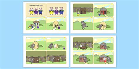 The 3 Little Pigs Story Sequencing (teacher made) - Twinkl