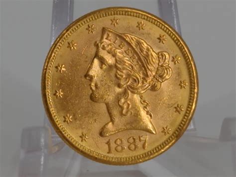 Lot - 1887-S U.S. $5.00 Gold Coin