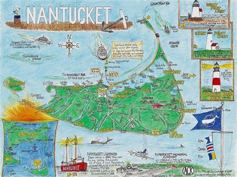 Map of Nantucket Island 8x11 - Etsy