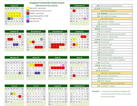 Calendar — Evergreen Community Charter School