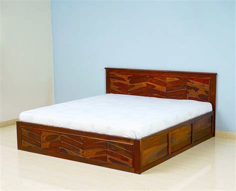 Hong Kong Solid Wood Queen Size Bed with Box Storage