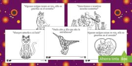 Hojas para colorear: Día de Muertos