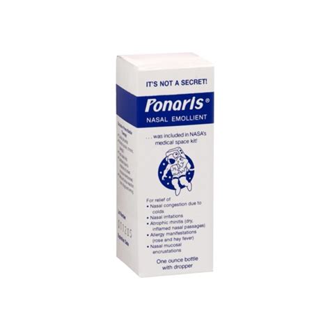 Ponaris Nasal Emollient, 1 oz Bottle with Dropper | Silver Rod Pharmacy