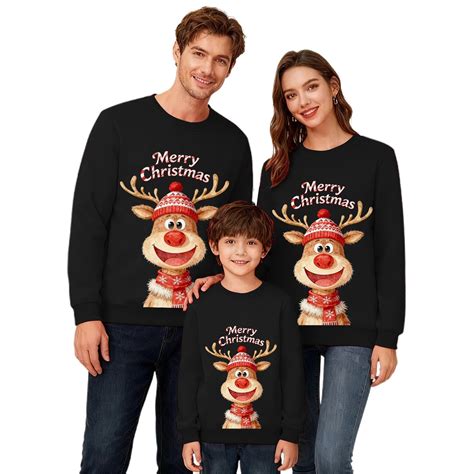 CHENge Matching Family Christmas Sweaters Fashion Round Neck Mom and ...