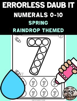 SPRING RAINDROPS RAIN DROP ERRORLESS NUMBER NUMERAL DAUB dot dab dob ...