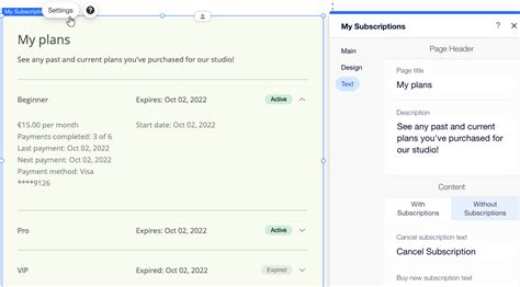 Image result for My Subscriptions Page