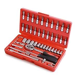 46pcs 1/4'-Inch Socket Set UNF-20 Tool Ratchet Torque Wrench Combo ...