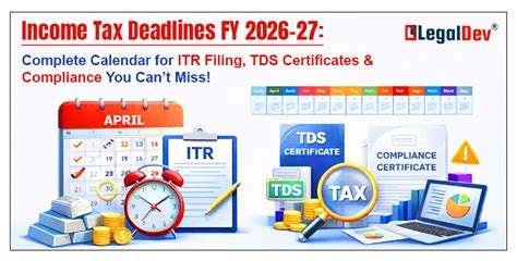 Income Tax Deadlines FY 2026–27: Complete Calendar for ITR Filing, TDS ...