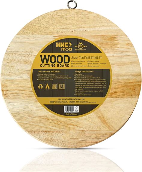 Buy HNC ECOLIFE Round Wood Cutting Board - Multipurpose Cutting Board ...