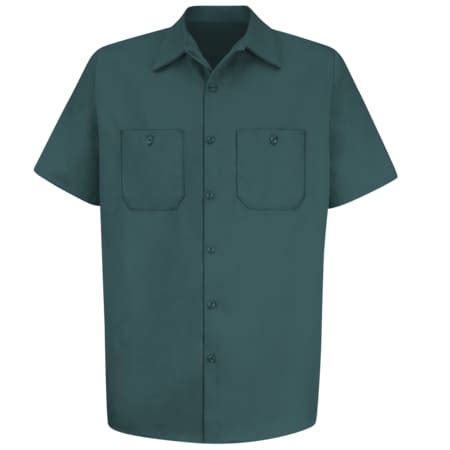 Red Kap Men's Short Sleeve Work Shirt, Cotton, Button Fronts, 2 Pocket ...
