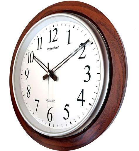Buy President Wooden Analog Wall Clock 18-Inch (42 X 42 Cm) Home Big ...