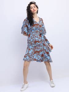 Tokyo Talkies Women Wrap Multicolor Above Knee/Mid Thigh Length Dress ...