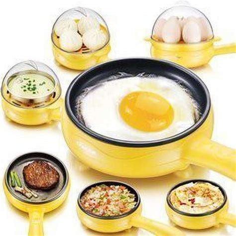 DeltaT Multifunctional 2 in 1 Electric Egg Boiling Steamer Egg Frying ...