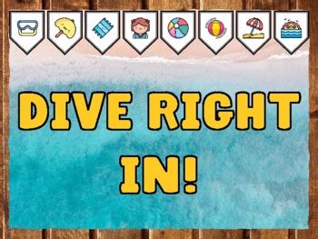 DIVE RIGHT IN! Beach Bulletin Board school resource by Nitin Sharma