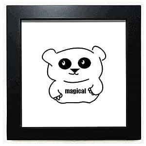 no/no Stick Figure Lovely Characters Panda Black Square Frame Picture ...