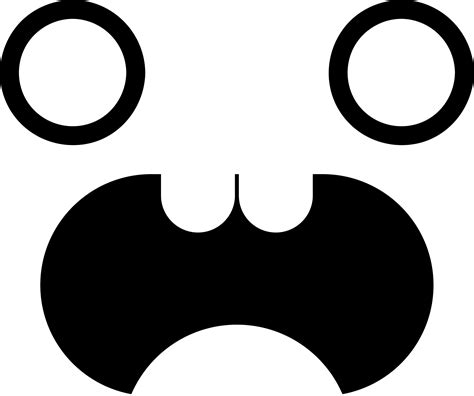 Doodle shock face emoji illustration on transparent background ...